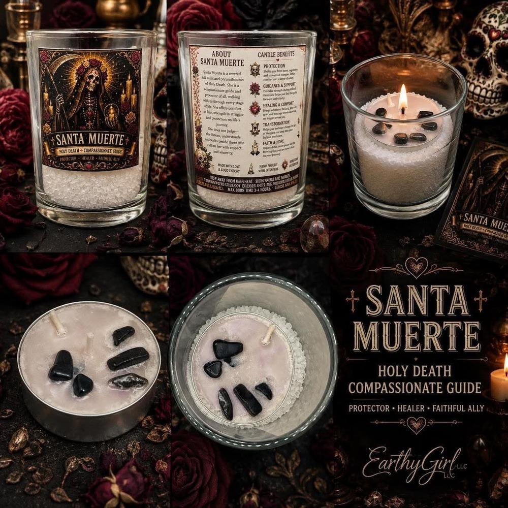 Santa Muerte Tea Light Candle Set